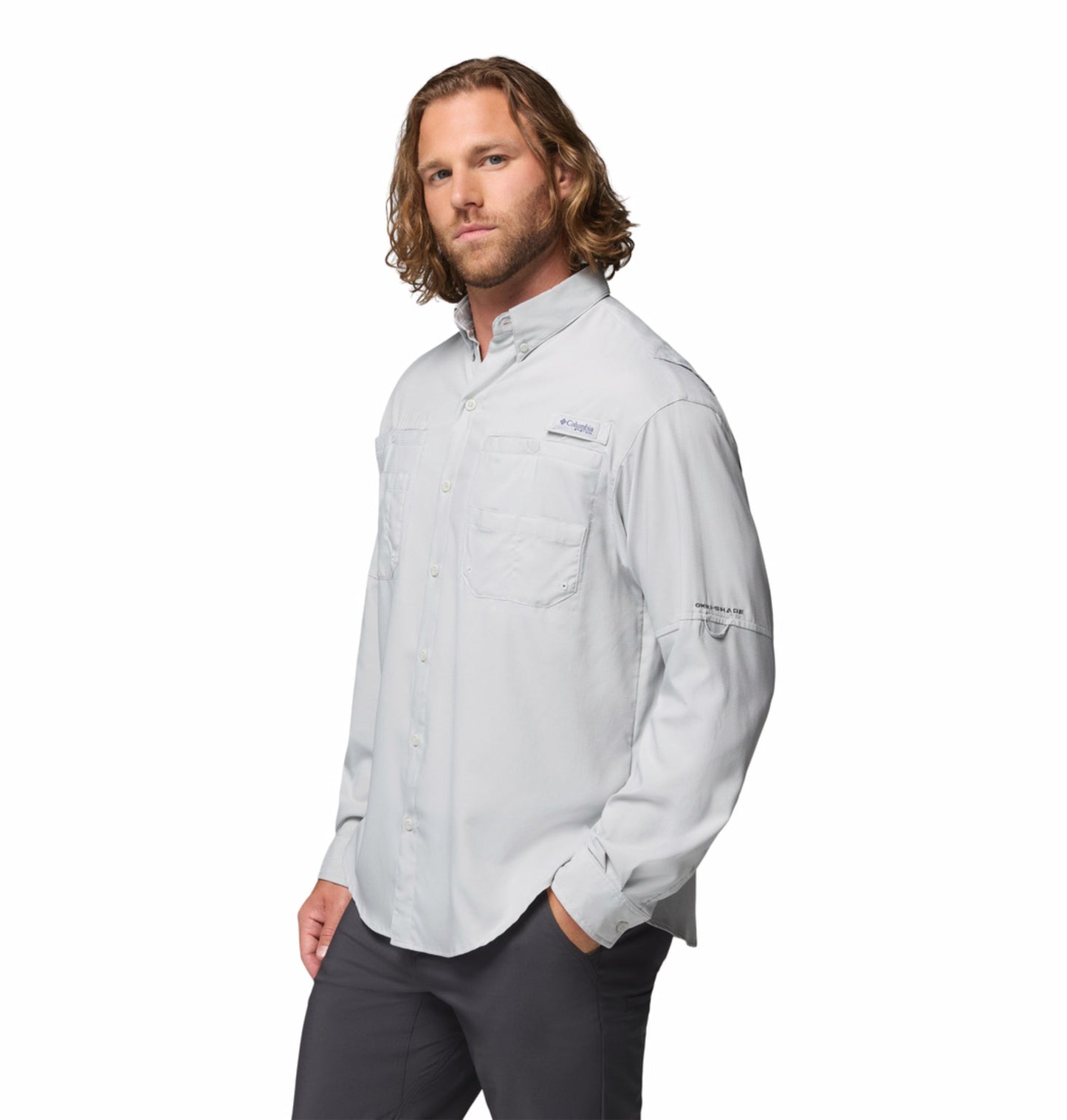 men black omni shade tamiami ii long sleeve shirt plus size