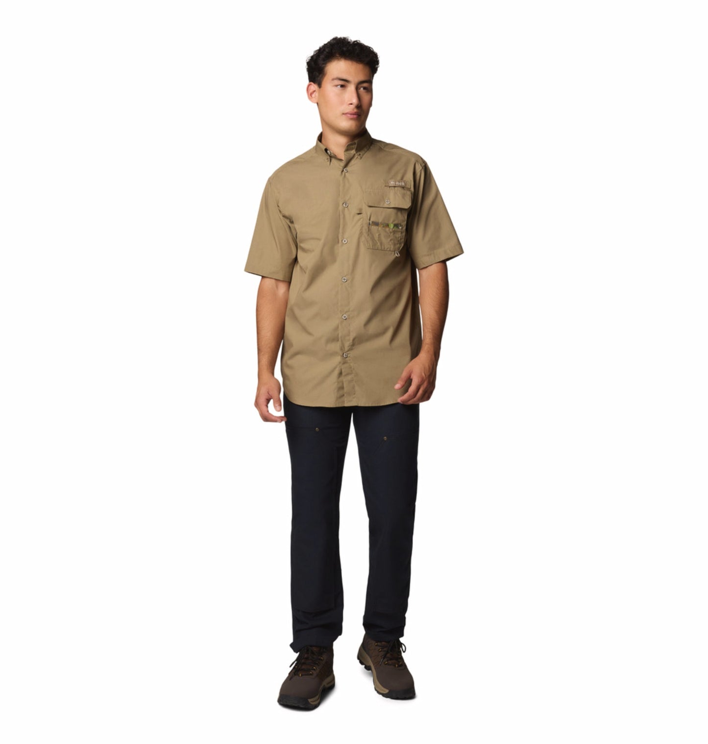 men brown sharptail short sleeve shirt