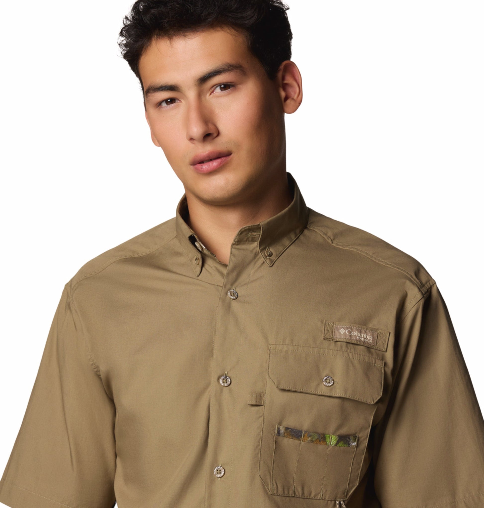 men brown sharptail short sleeve shirt