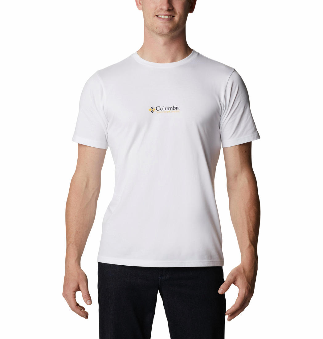 Columbia Men White CSC Basic Logo Short Sleeve T-Shirt