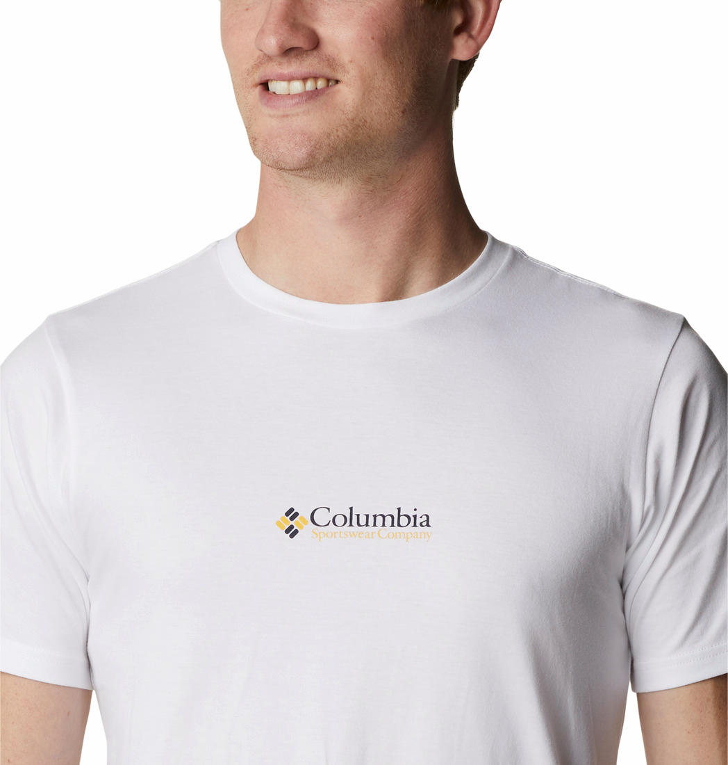 Columbia Men White CSC Basic Logo Short Sleeve T-Shirt