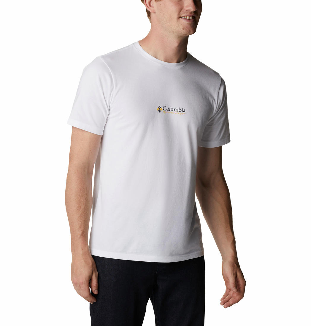 Columbia Men White CSC Basic Logo Short Sleeve T-Shirt
