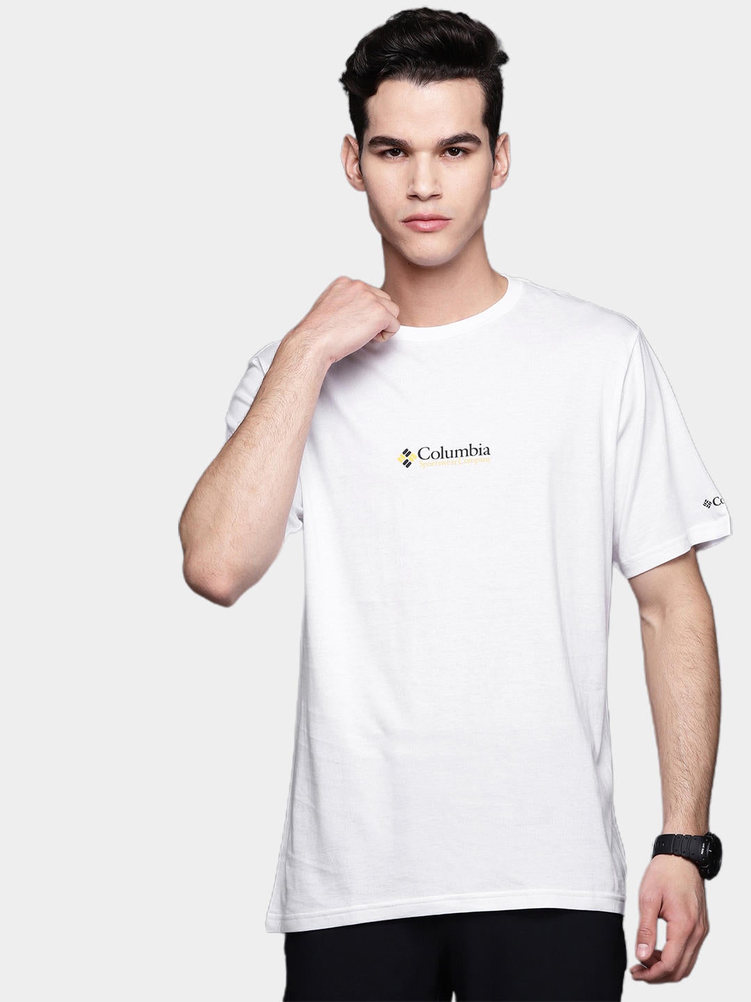 Columbia Men White CSC Basic Logo Short Sleeve T-Shirt