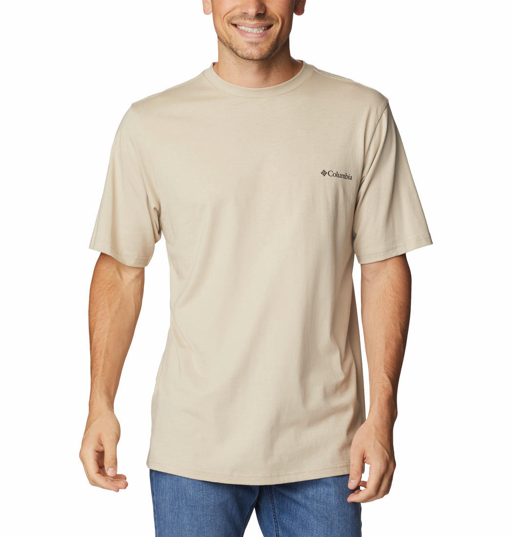 Columbia Men Beige CSC Basic Logo Short Sleeve T-Shirt