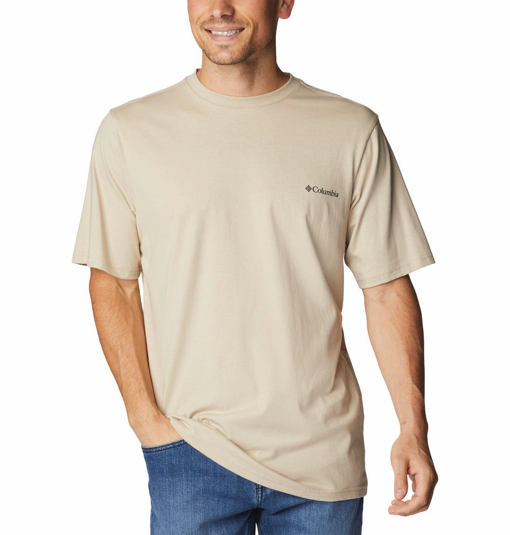 Columbia Men Beige CSC Basic Logo Short Sleeve T-Shirt
