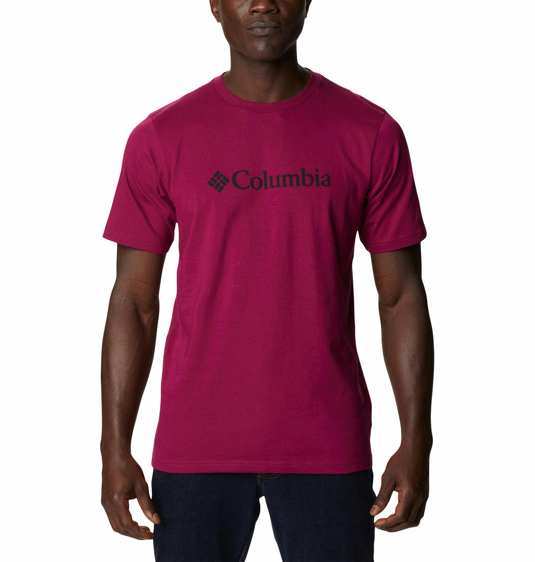 Columbia Men Maroon CSC Basic Logo Short Sleeve T-Shirt