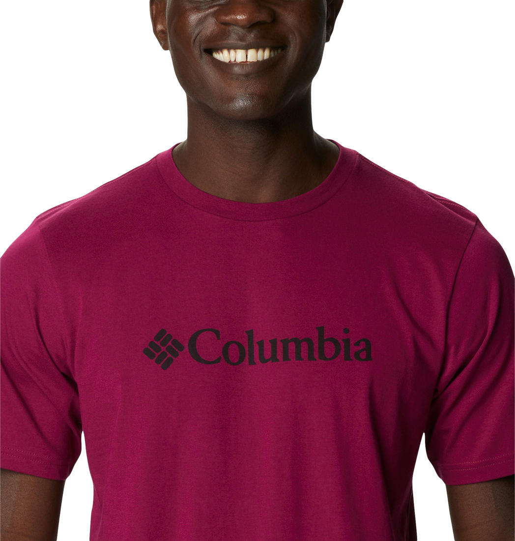 Columbia Men Maroon CSC Basic Logo Short Sleeve T-Shirt