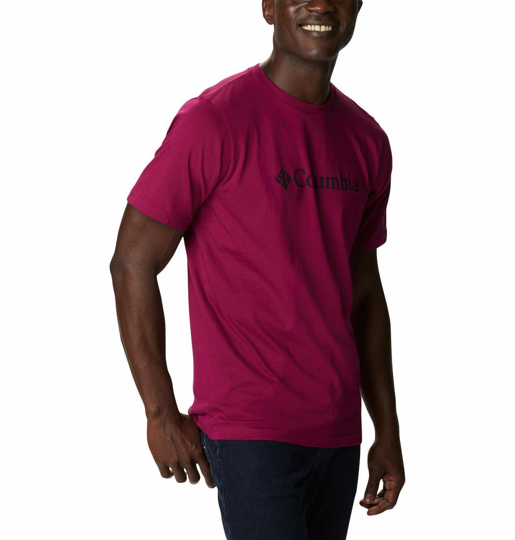 Columbia Men Maroon CSC Basic Logo Short Sleeve T-Shirt