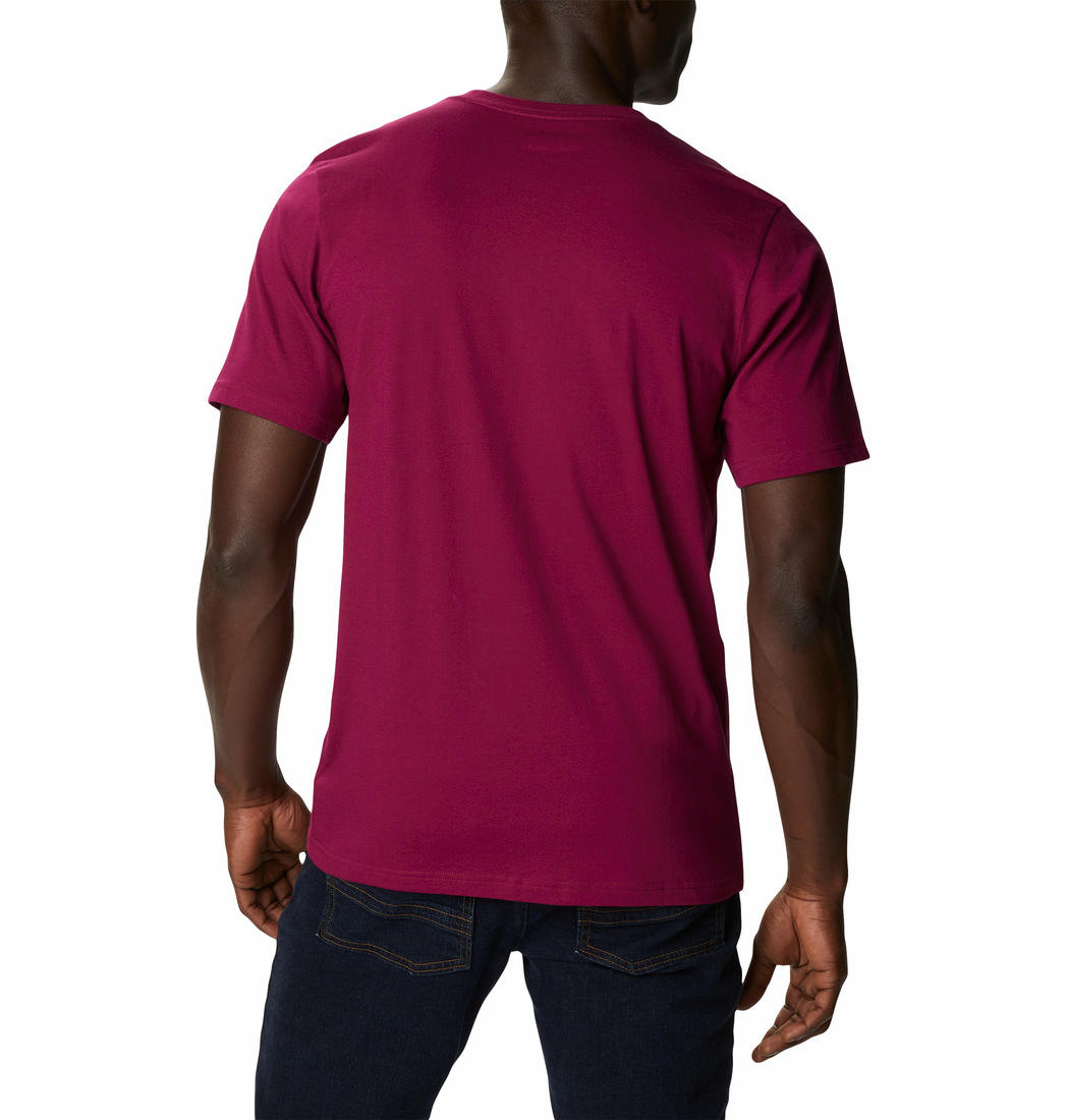 Columbia Men Maroon CSC Basic Logo Short Sleeve T-Shirt
