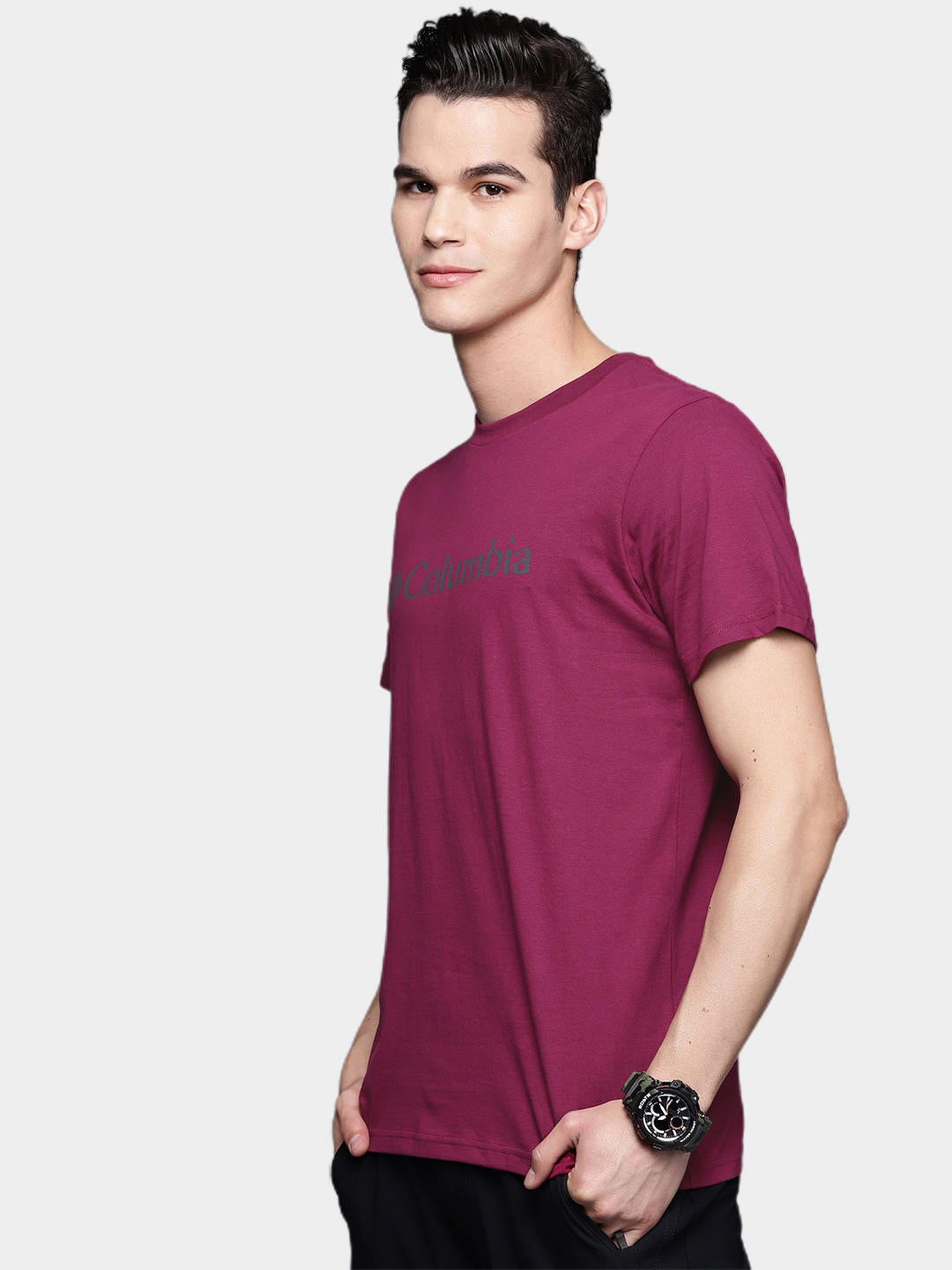 Columbia Men Maroon CSC Basic Logo Short Sleeve T-Shirt