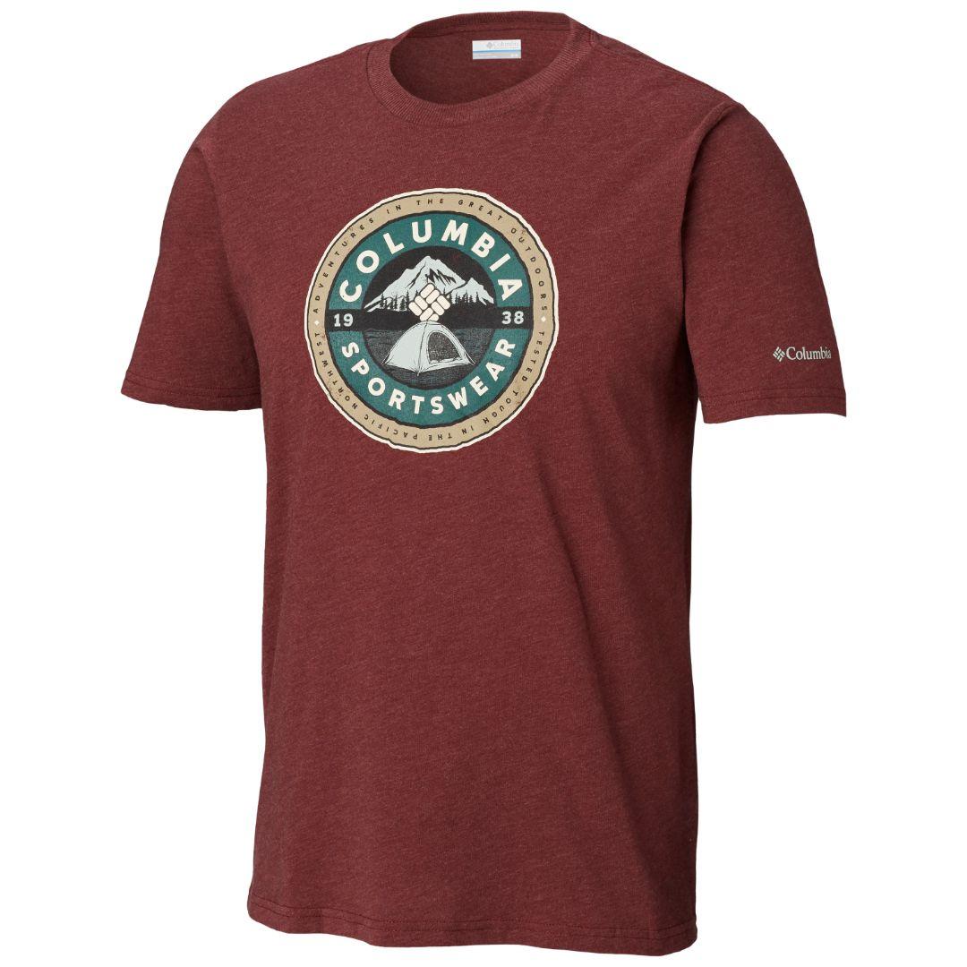 Columbia Men Red Brightwoods Basin Short Sleeve Tee