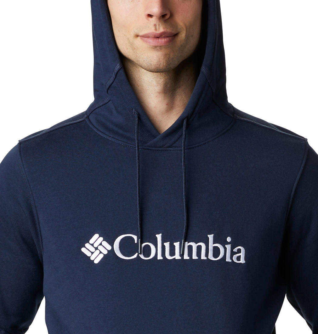 A Men Wearing Columbia Men Blue CSC Basic Logo II Hoodie