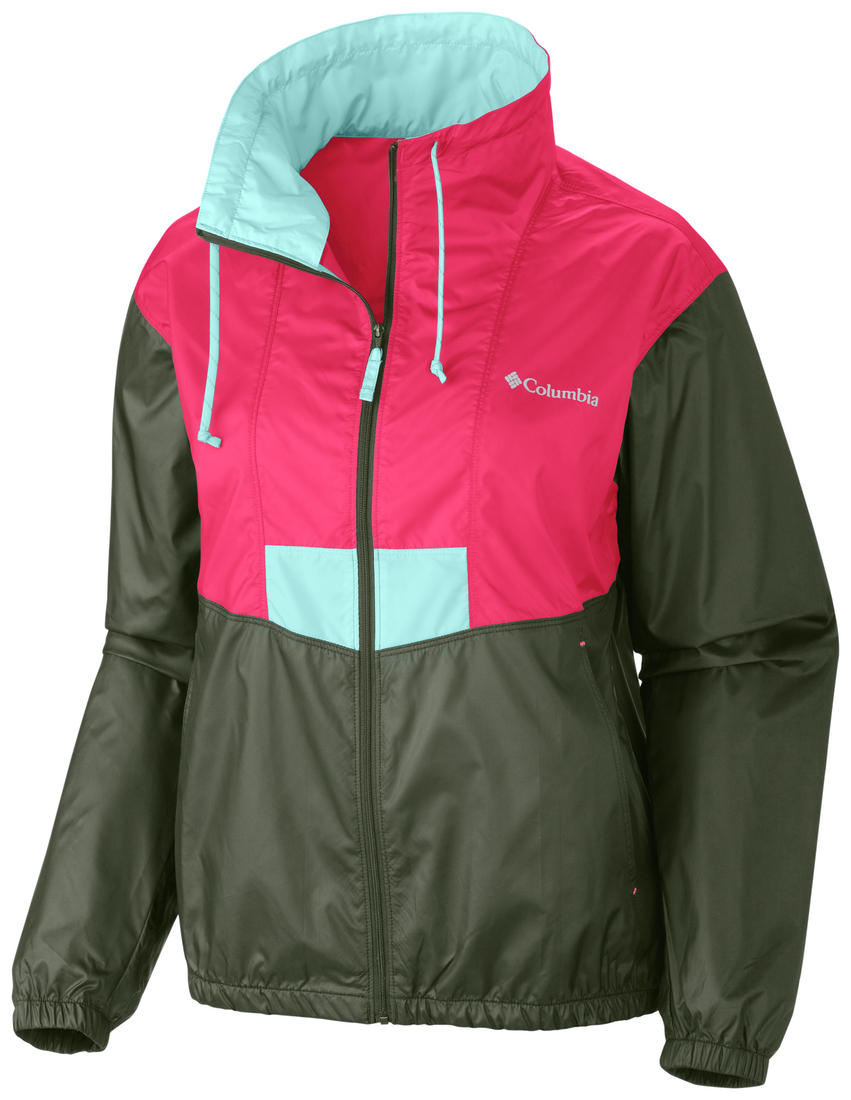 Columbia Women Green Flashback Windbreaker Rain Jacket