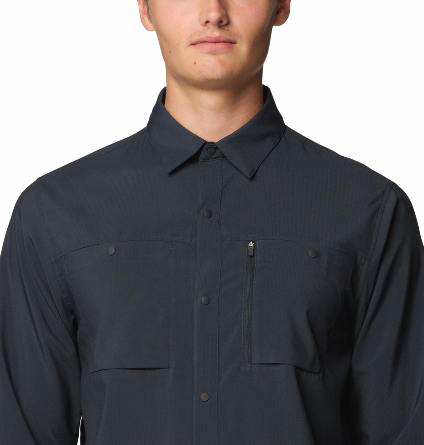 Mountain Hardwear Men Grey UPF 50 Trail Sender Shirt (Sun Protection)