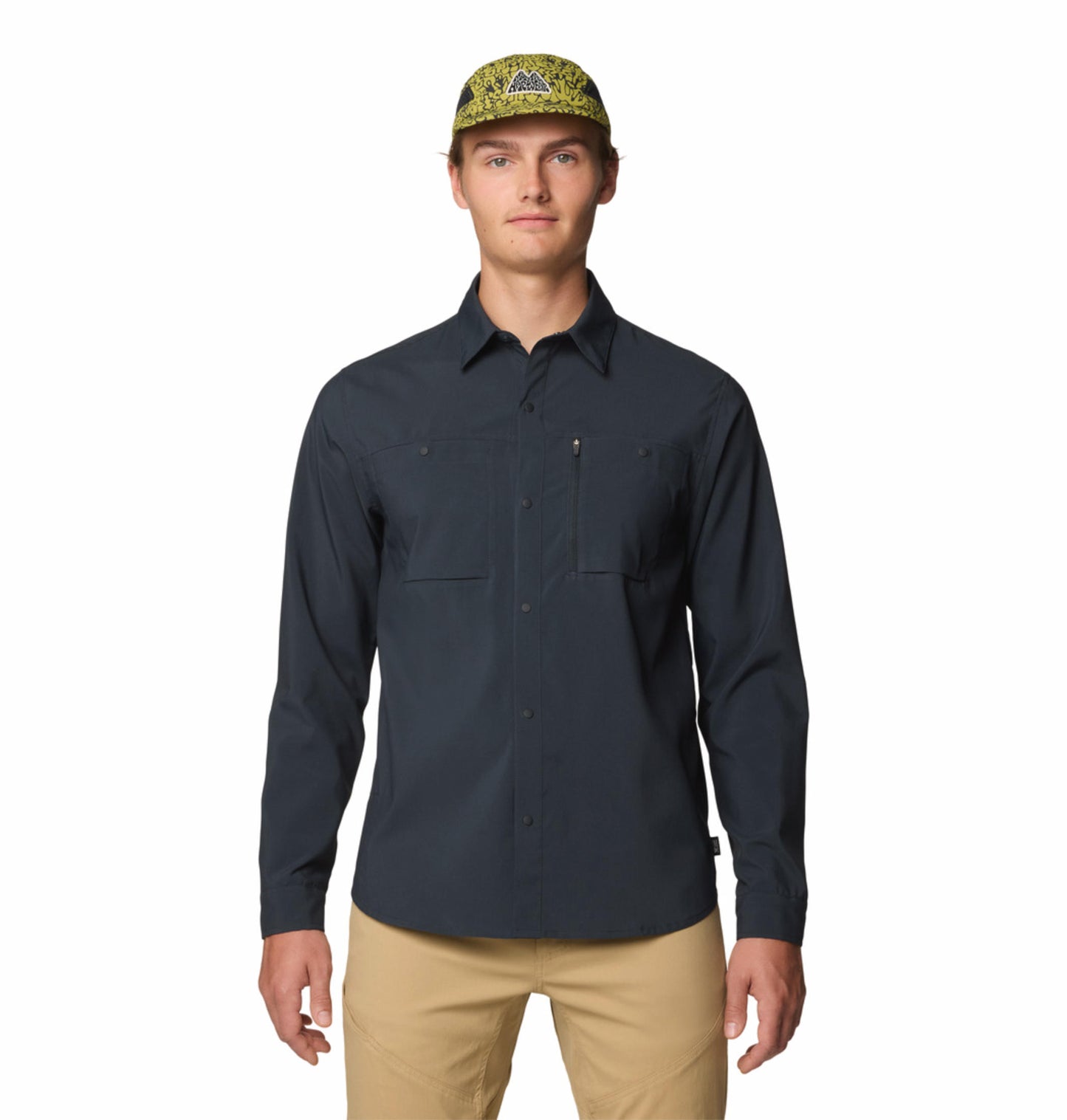 Mountain Hardwear Men Grey UPF 50 Trail Sender Shirt (Sun Protection)