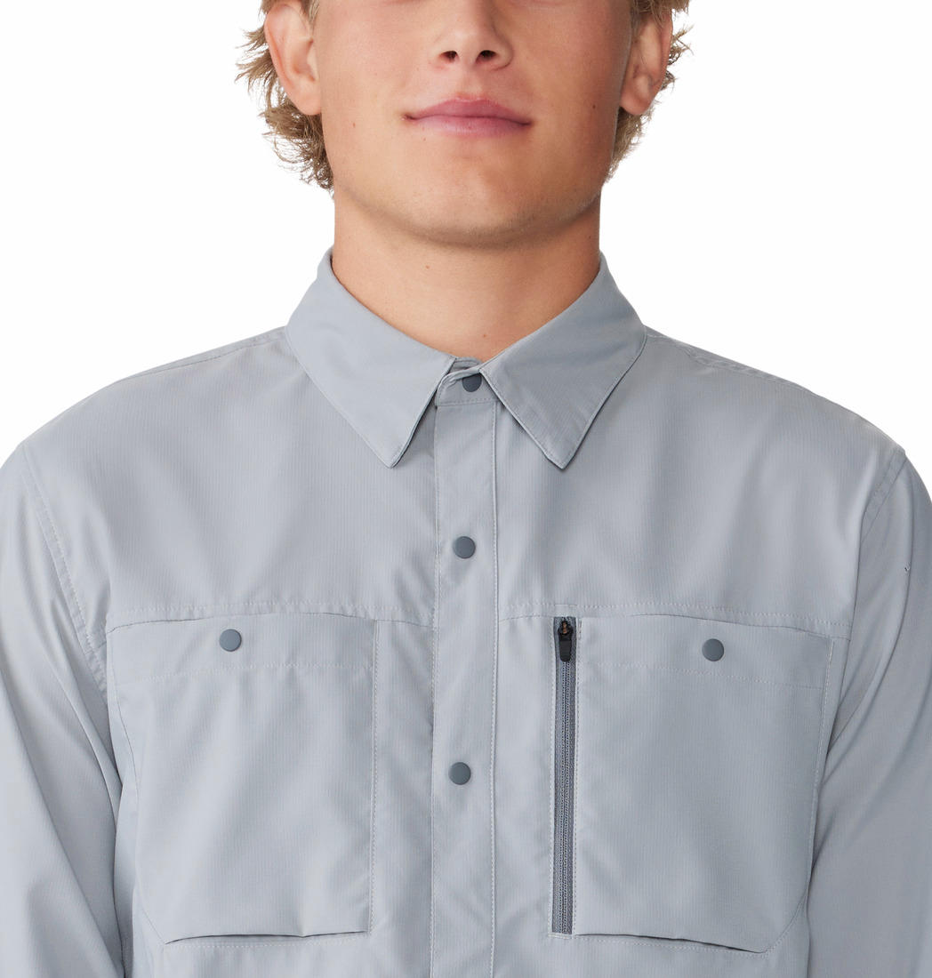 Mountain Hardwear Mens Grey Trail Sender Long Sleeve