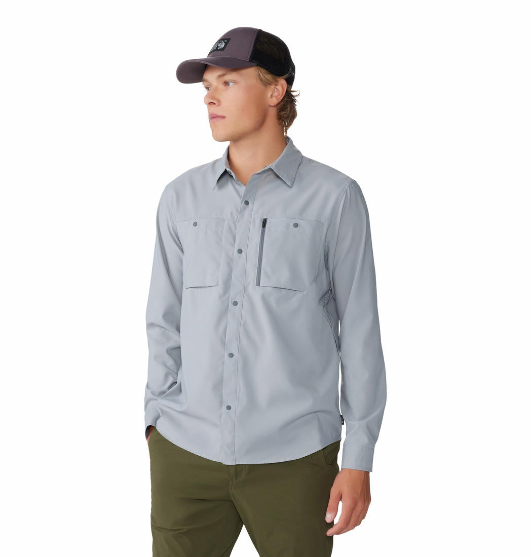 Mountain Hardwear Mens Grey Trail Sender Long Sleeve