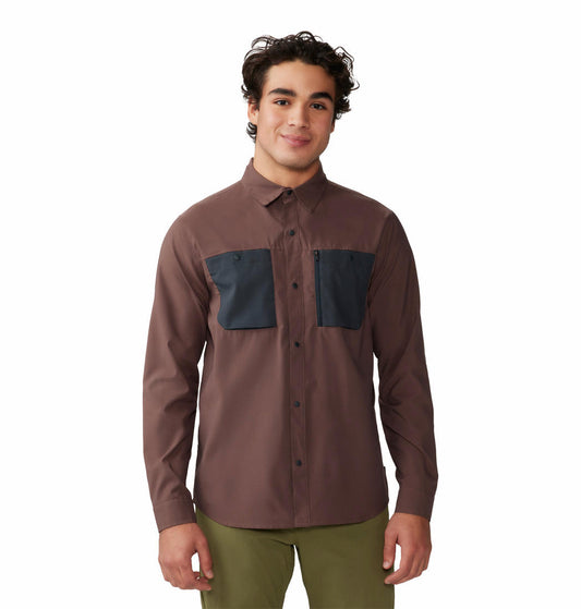 Mountain Hardwear Mens Brown Trail Sender Long Sleeve