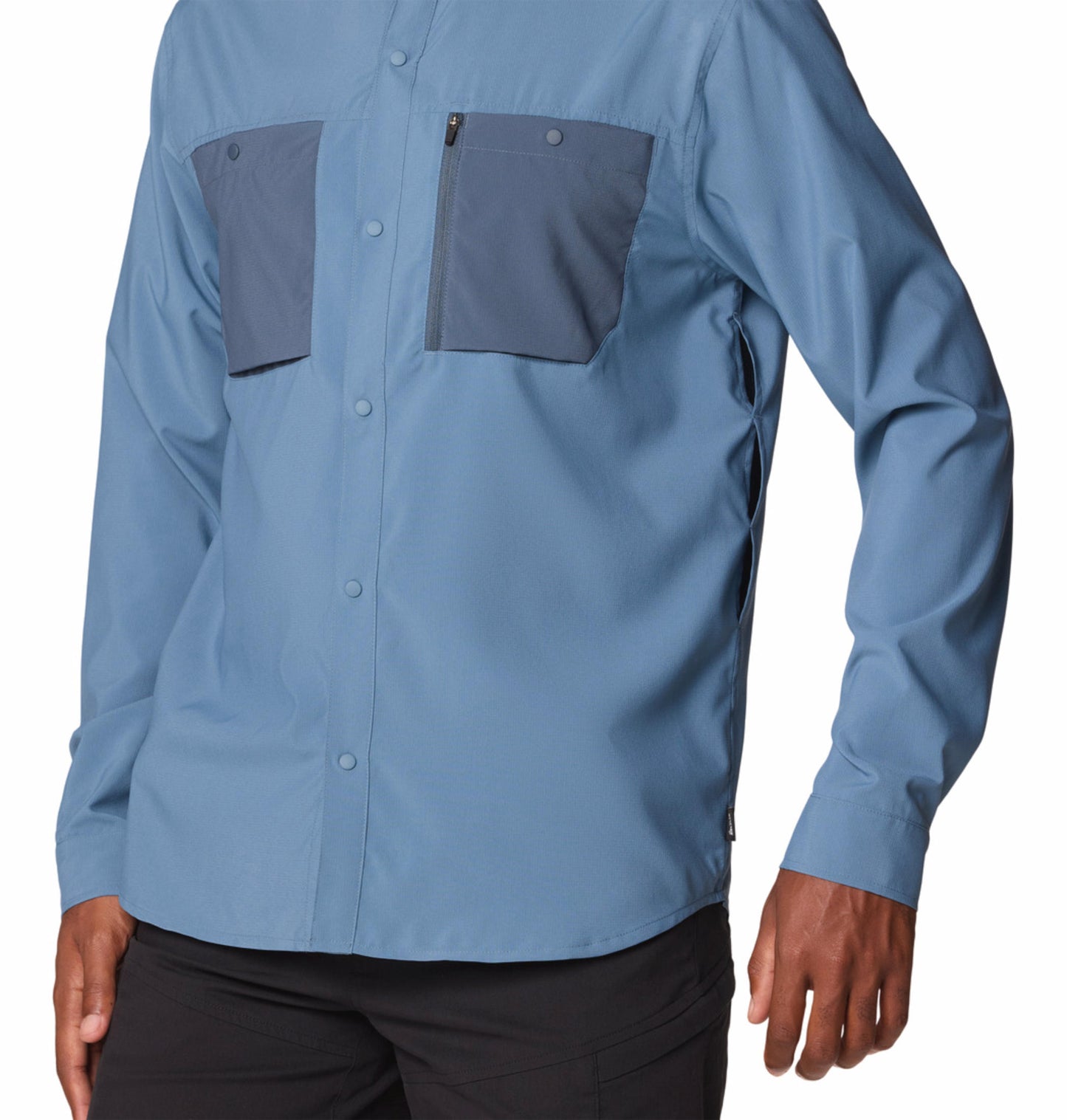 Mountain Hardwear Men Blue UPF 50 Trail Sender Shirt (Sun Protection)