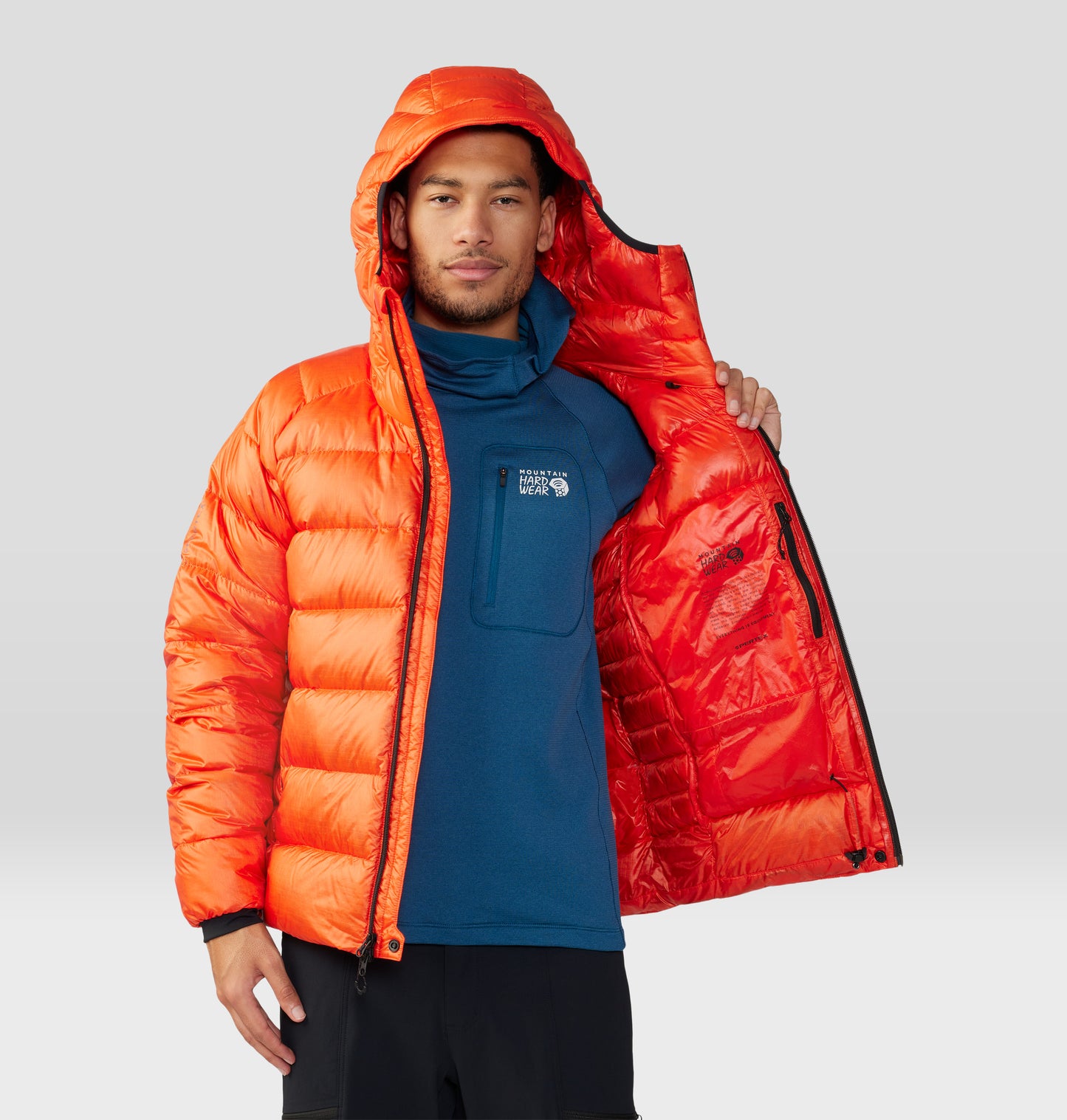 Mountain Hardwear Men Orange Phantom Alpine Down Jacket