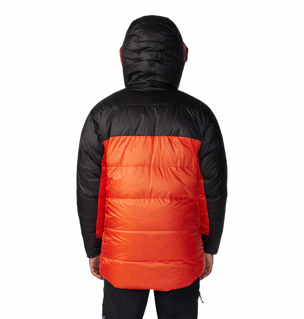 Mountain Hardwear Men Orange PERTEX Phantom Belay Parka Down Jacket