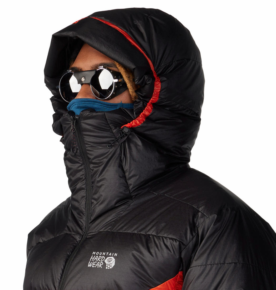 Mountain Hardwear Men Orange PERTEX Phantom Belay Parka Down Jacket