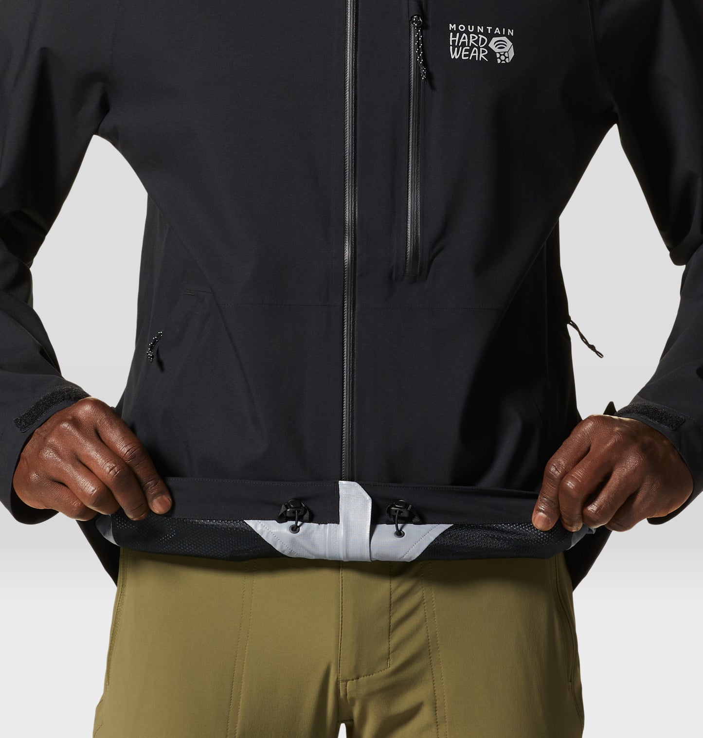 Mountain Hardwear Men Black Dry.Q Stretch Ozonic Rain Jacket