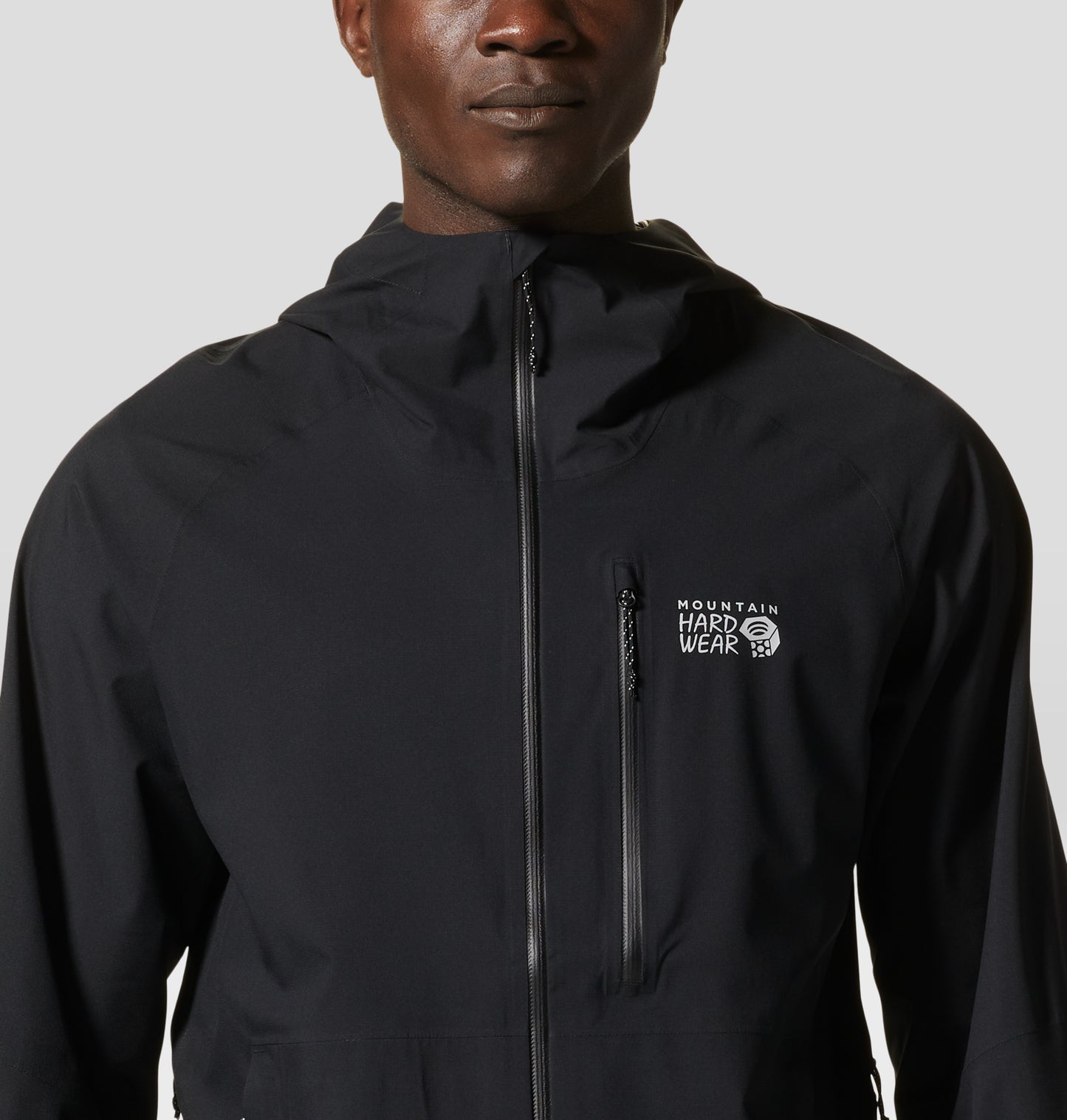 Mountain Hardwear Men Black Dry.Q Stretch Ozonic Rain Jacket