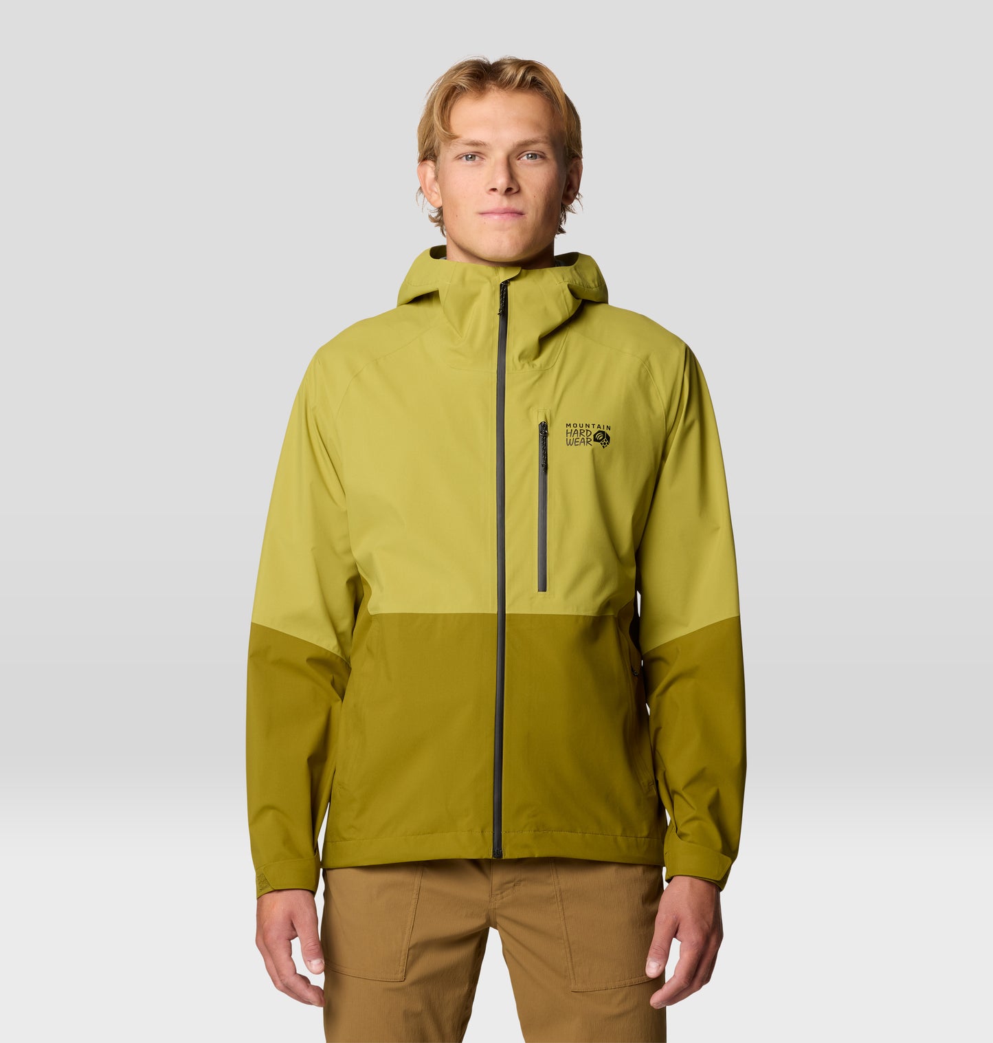 Mountain Hardwear Men Green Dry.Q Stretch Ozonic Rain Jacket