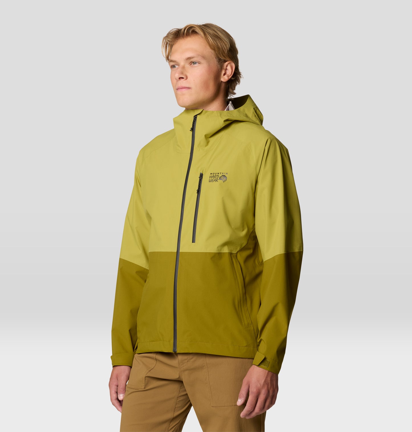 Mountain Hardwear Men Green Dry.Q Stretch Ozonic Rain Jacket