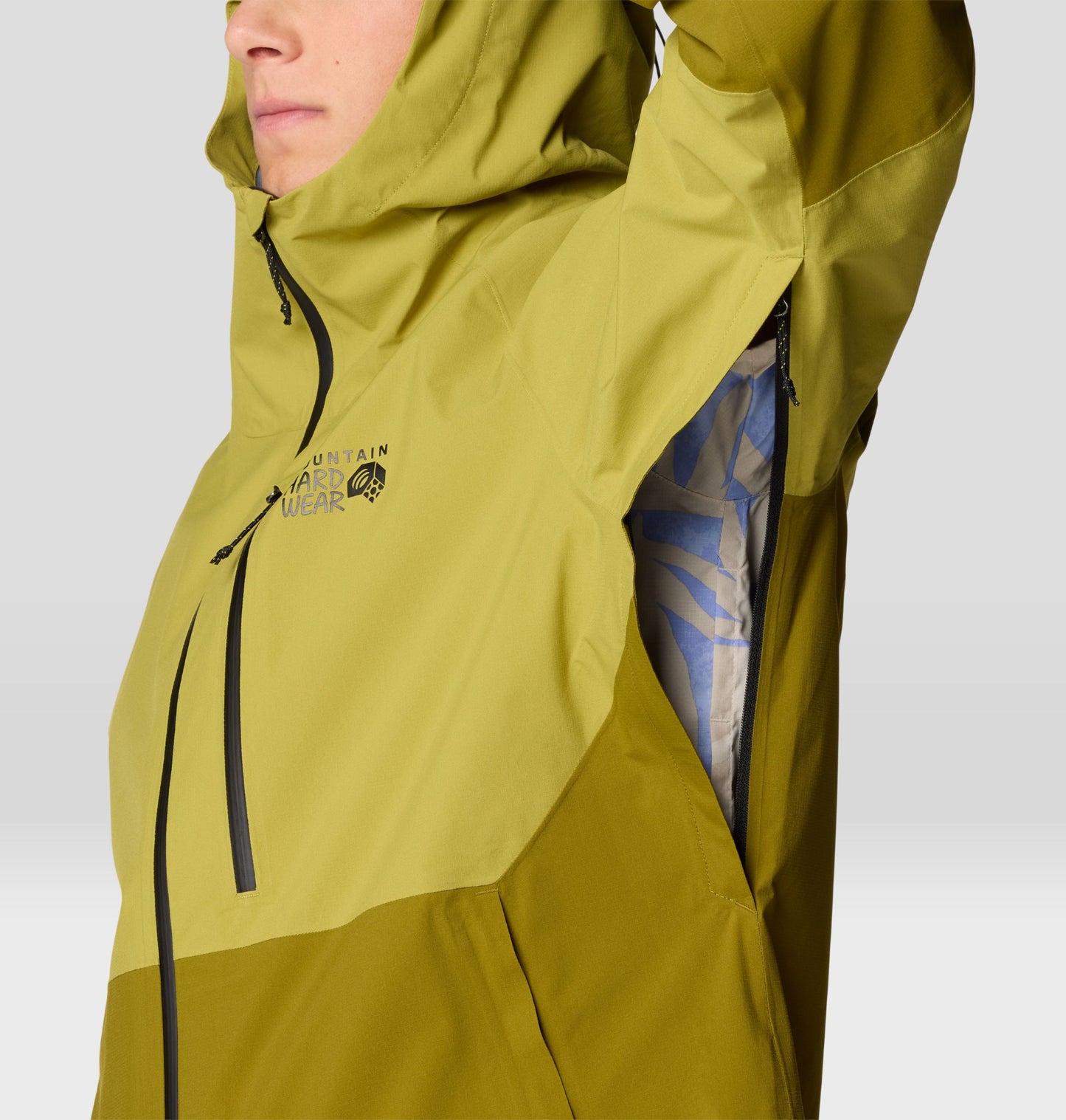 Mountain Hardwear Men Green Dry.Q Stretch Ozonic Rain Jacket