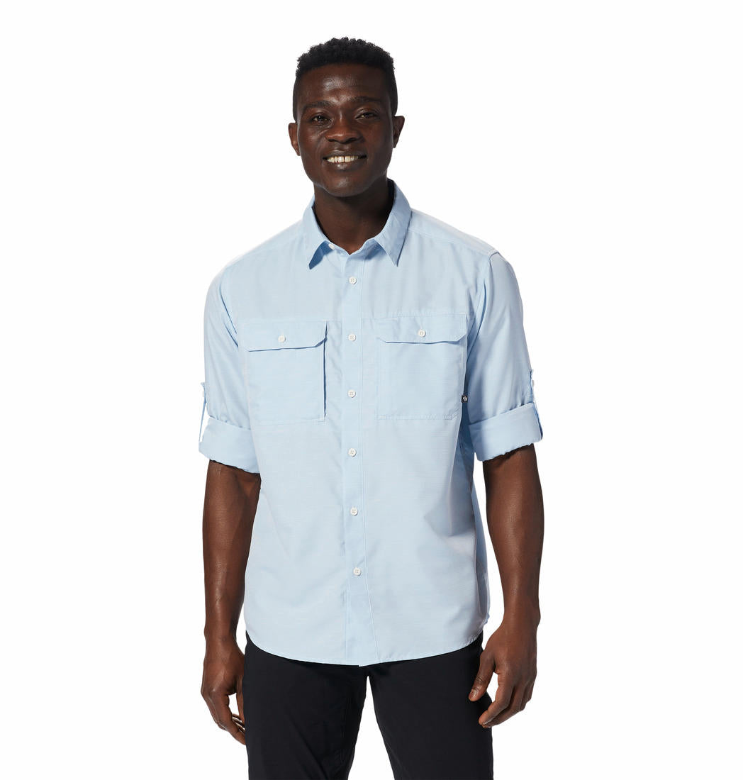 Mountain Hardwear Men Blue UPF 50 Canyon Shirt (Sun Protection)