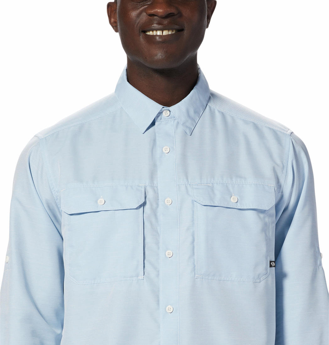 Mountain Hardwear Men Blue UPF 50 Canyon Shirt (Sun Protection)
