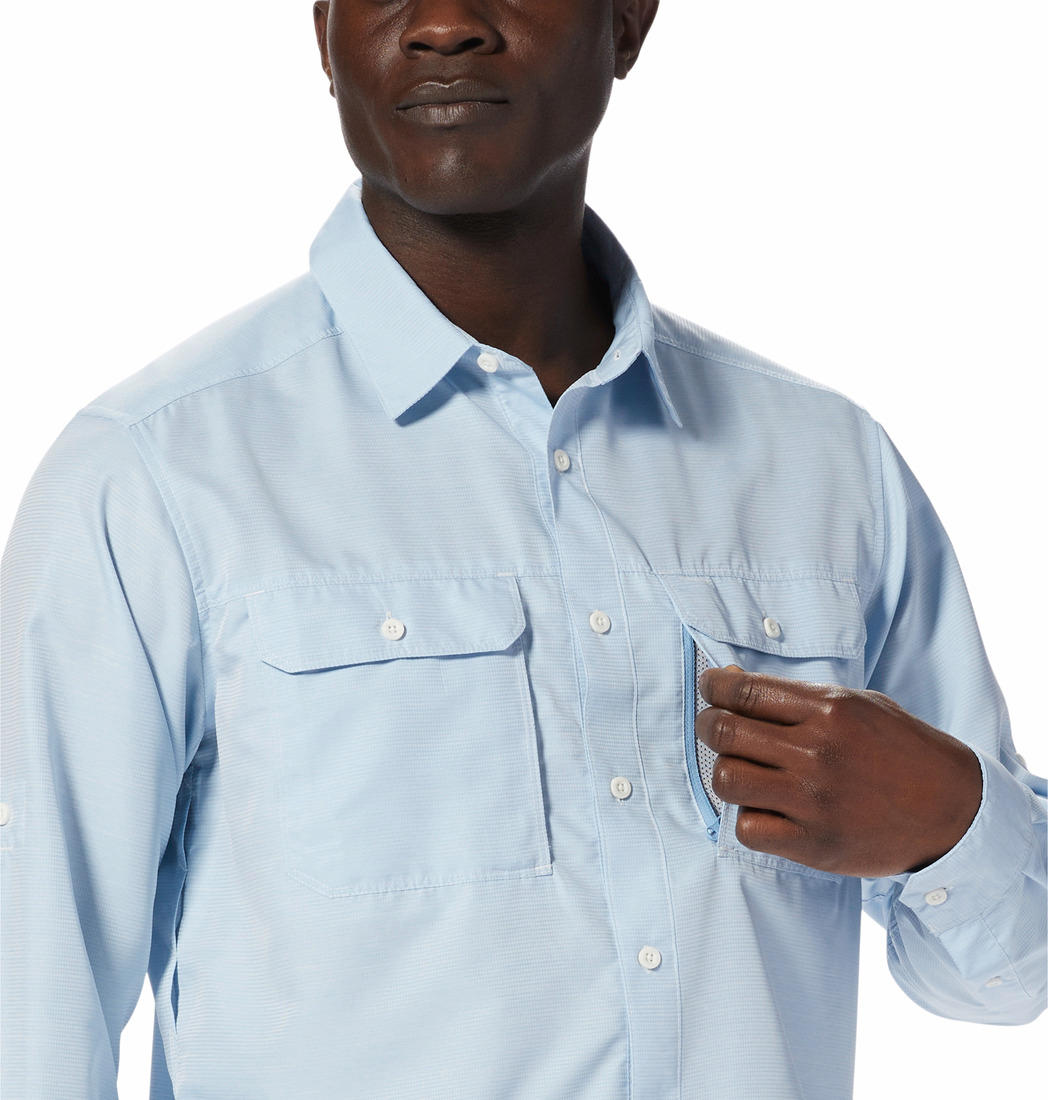 Mountain Hardwear Men Blue UPF 50 Canyon Shirt (Sun Protection)