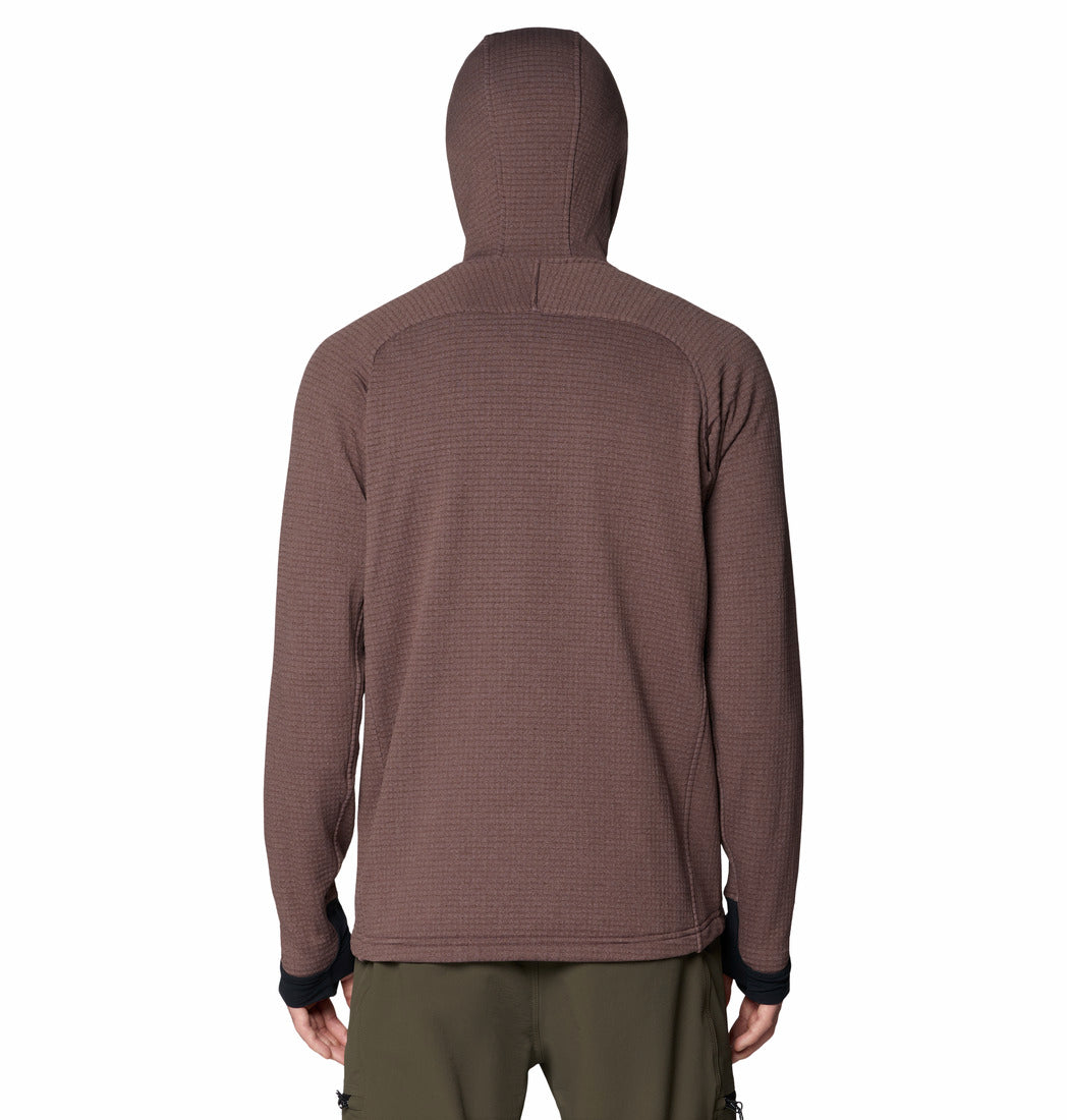 Mountain Hardwear Men Brown Polartec Power Grid Full Zip Hoody