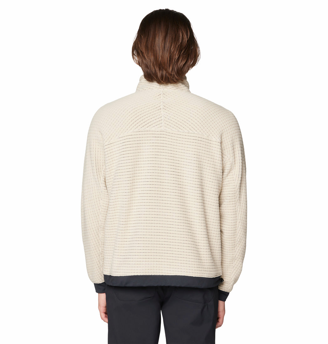 Mountain Hardwear Men Beige Summit Grid Big Grid Half Zip Fleece