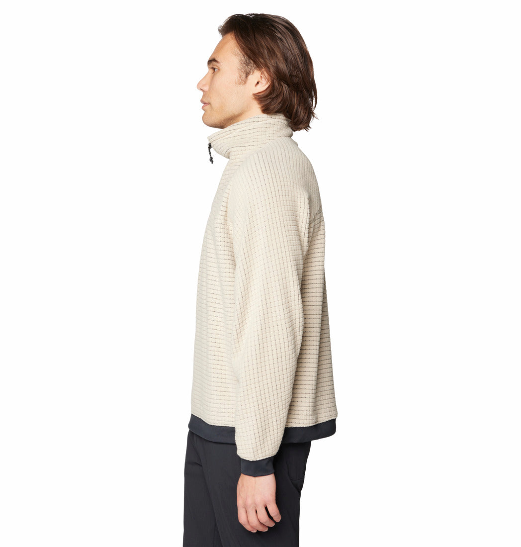 Mountain Hardwear Men Beige Summit Grid Big Grid Half Zip Fleece