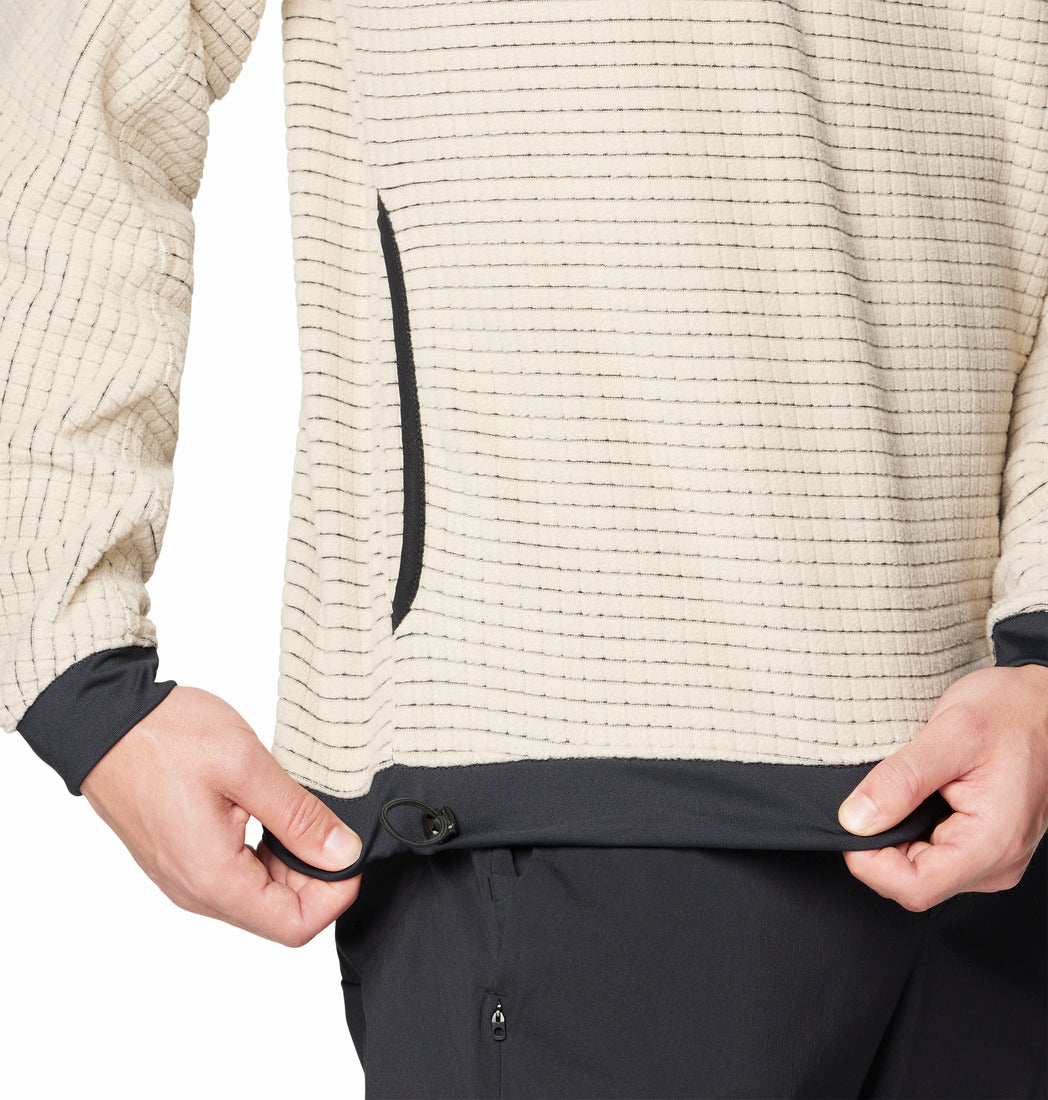 Mountain Hardwear Men Beige Summit Grid Big Grid Half Zip Fleece
