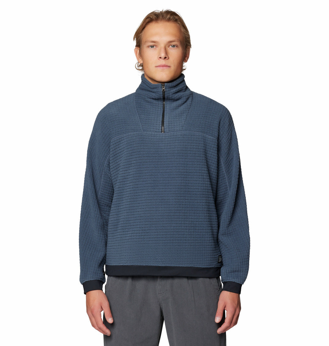 Mountain Hardwear Men Blue Summit Grid Big Grid Half Zip Fleece