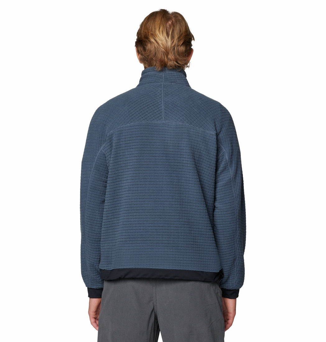 Mountain Hardwear Men Blue Summit Grid Big Grid Half Zip Fleece