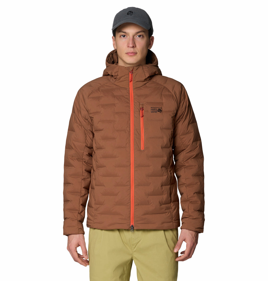 Mountain Hardwear Men Brown Stretchdown Hooded Jacket