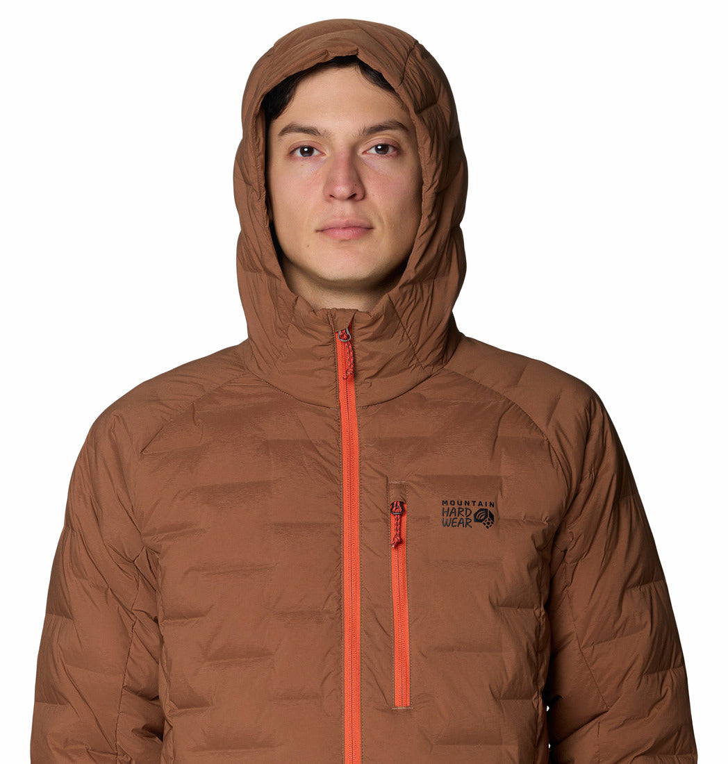 Mountain Hardwear Men Brown Stretchdown Hooded Jacket