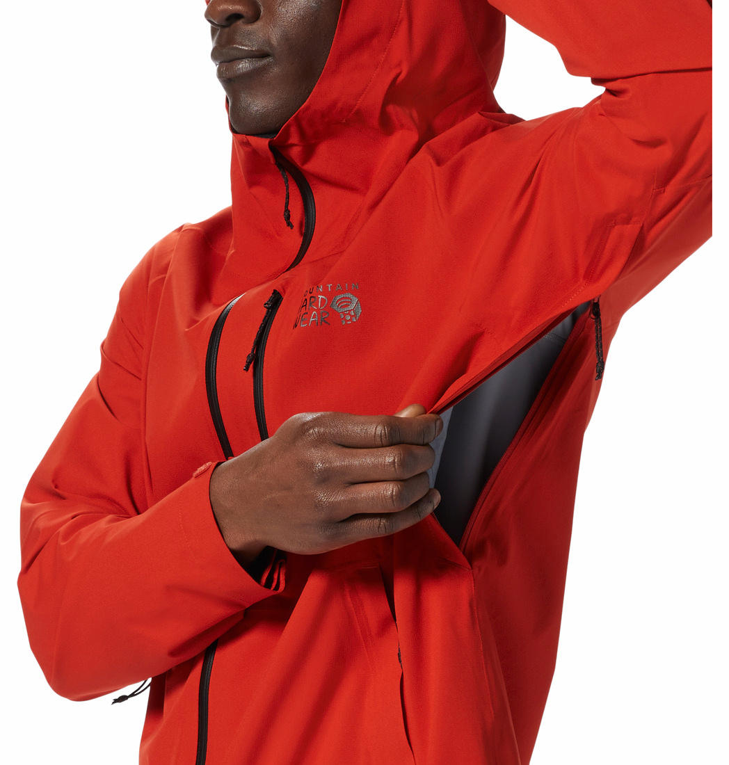Mountain Hardwear Mens Red Stretch Ozonic Jacket