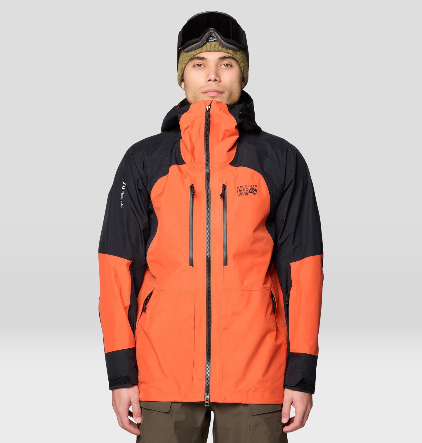 Mountain Hardwear Men Orange Boundary Ridge GORE-TEX Rain Jacket