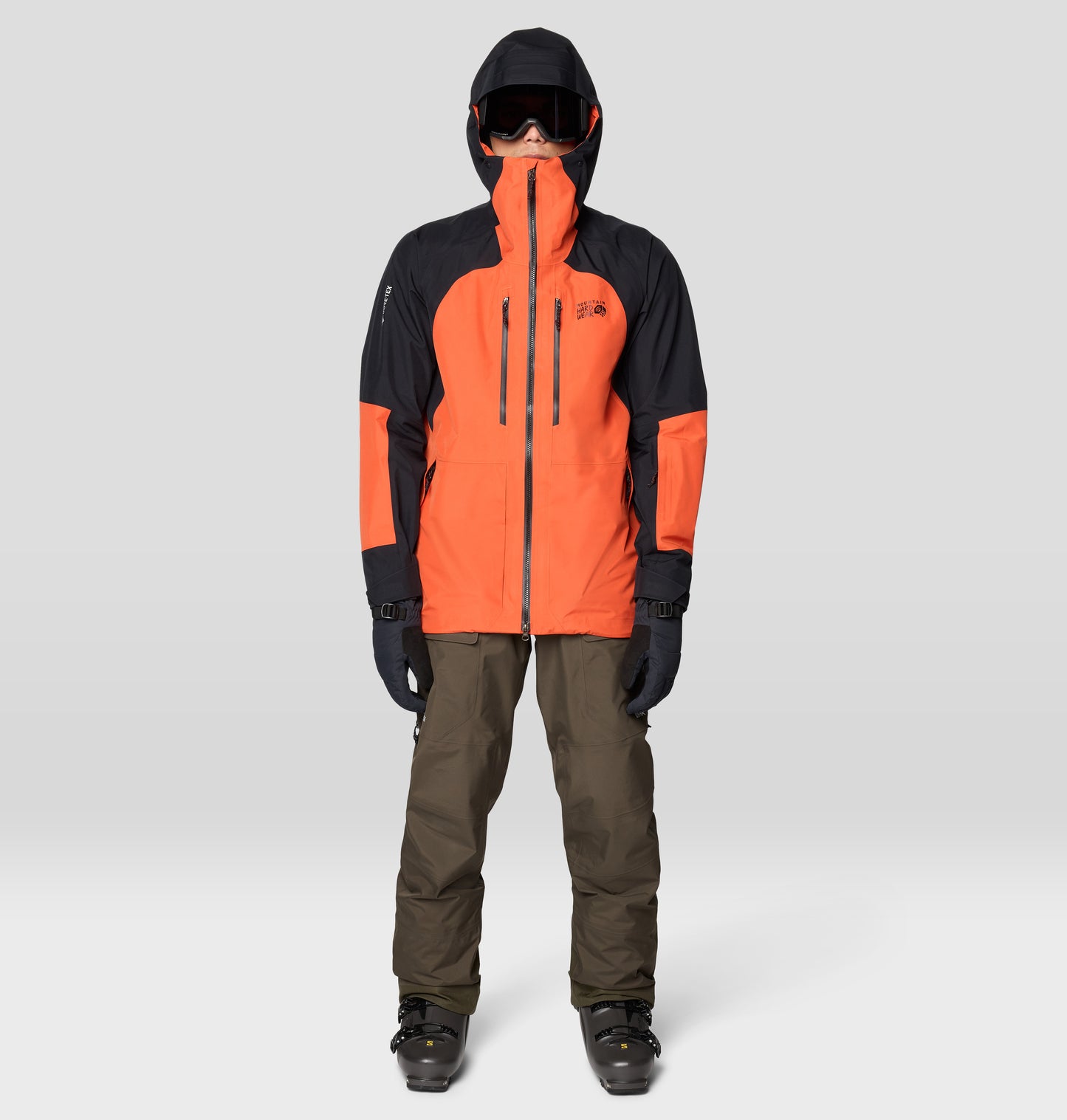 Mountain Hardwear Men Orange Boundary Ridge GORE-TEX Rain Jacket L