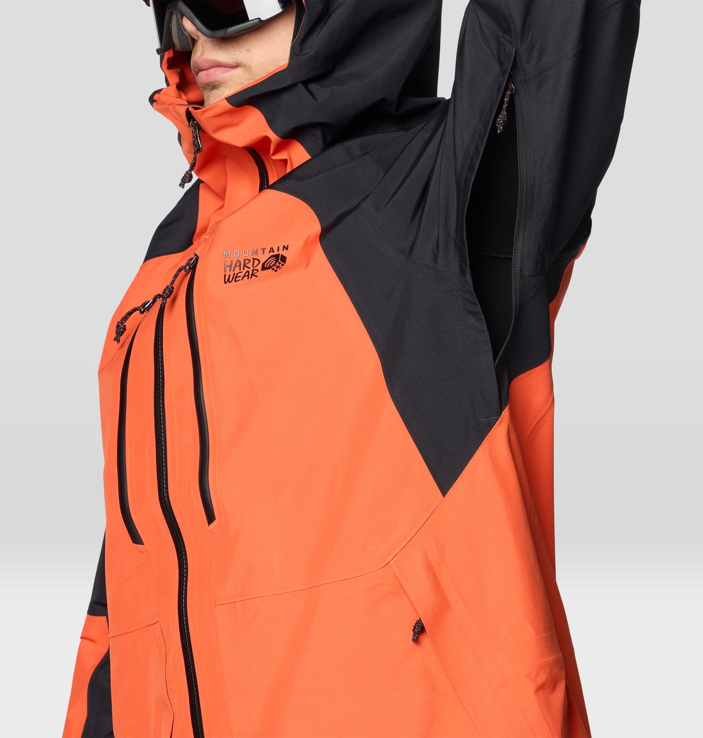 Mountain Hardwear Men Orange Boundary Ridge GORE-TEX Rain Jacket