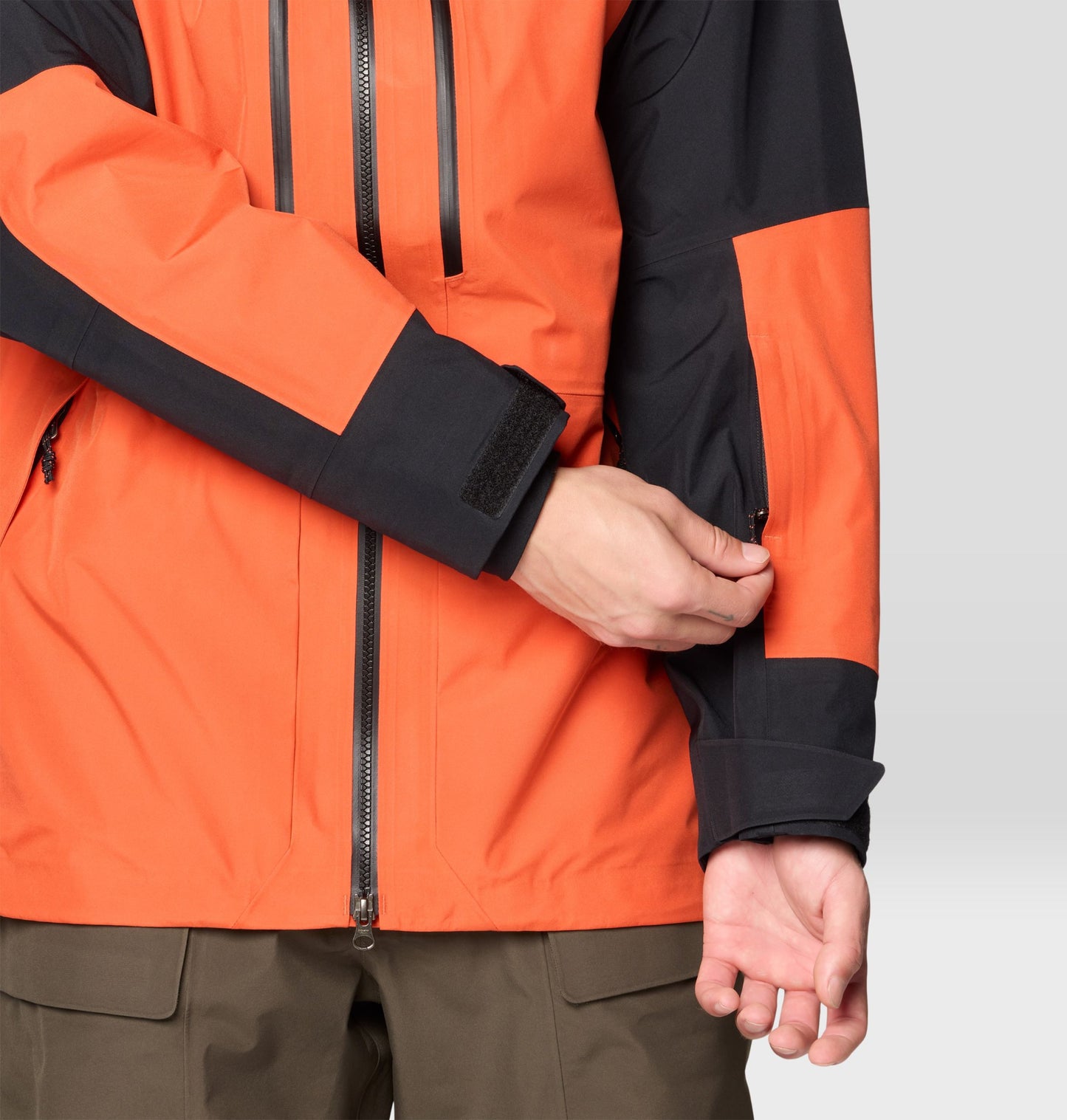Mountain Hardwear Men Orange Boundary Ridge GORE-TEX Rain Jacket