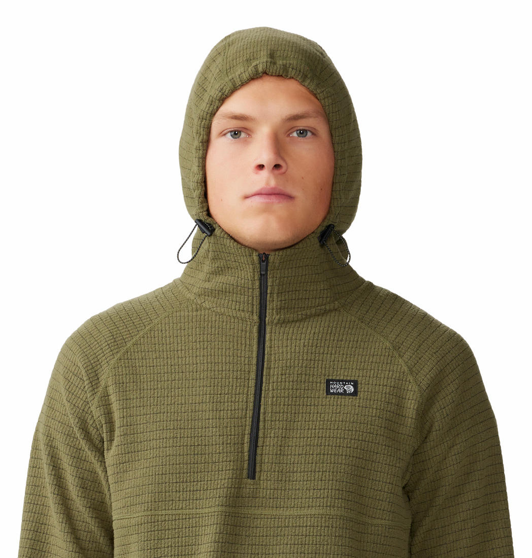 Mountain Hardwear Mens Green Summit Grid Hoody