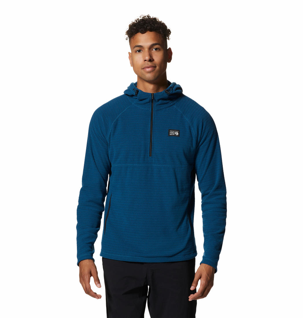 Mountain Hardwear Men Blue Summit Grid Hoody