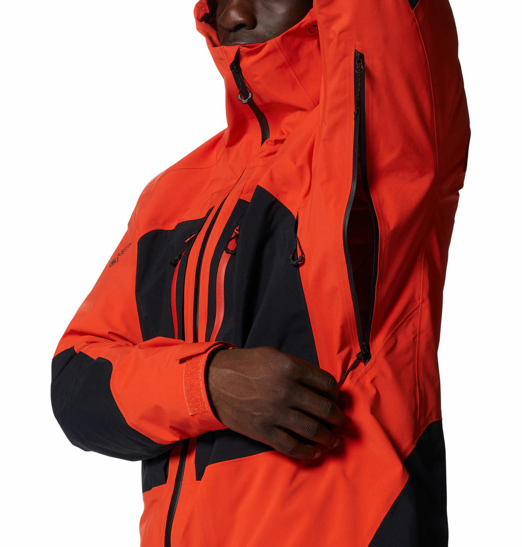Mountain Hardwear Men Orange GORE-TEX Pro Routefinder Rain Jacket
